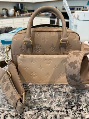 Aden + Louise Brown Mini Duffle with matching wallet